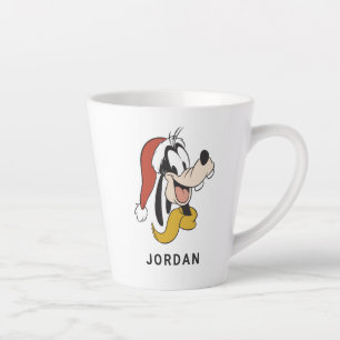 Goofy with Santa Hat Latte Mug