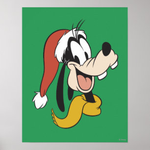 Goofy with Santa Hat Poster