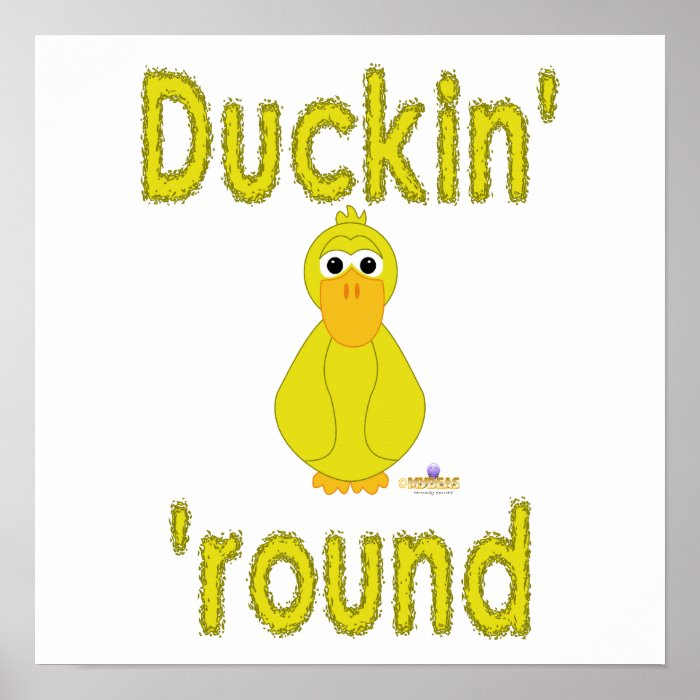 Goofy Yellow Duck Duckin' Round Print