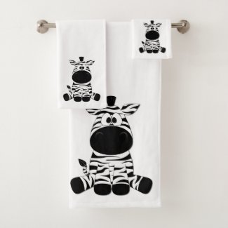 Goofy Zebra Bath Towel Set