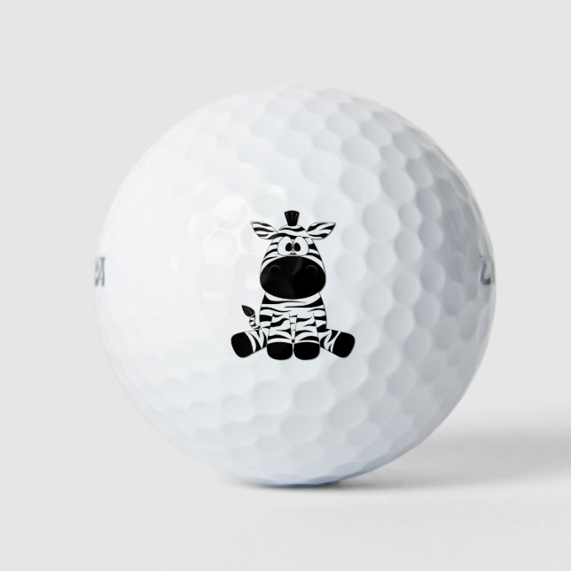 Goofy Zebra Golf Balls (Front)