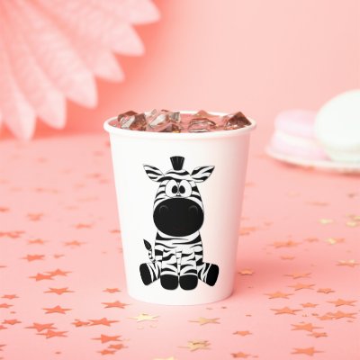 Goofy Zebra Paper Cups
