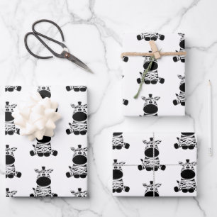 Goofy Zebra Wrapping Paper Sheets