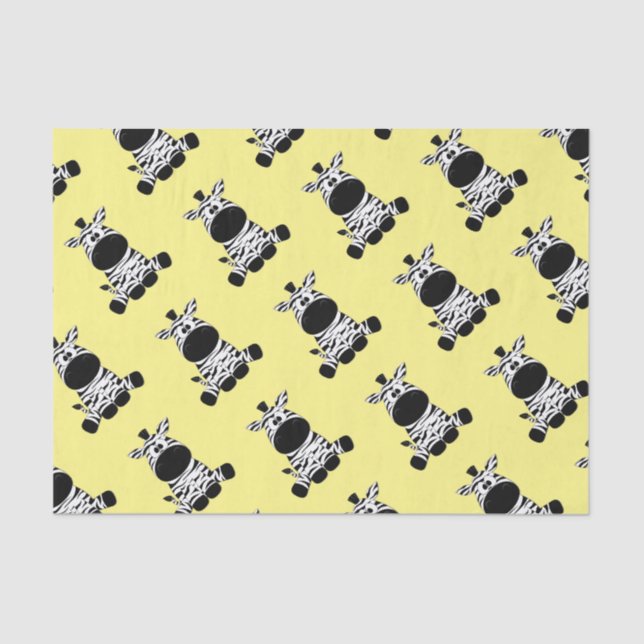 Goofy Zebra Yellow Tissue Paper (Front)