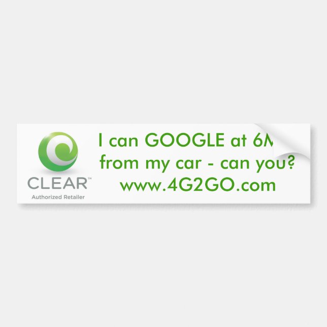 GOOGLE at 6Mps Bumper Sticker (Front)