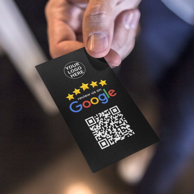 Google Business Review 5 Star Qr Code Black Card (Creator Uploaded)