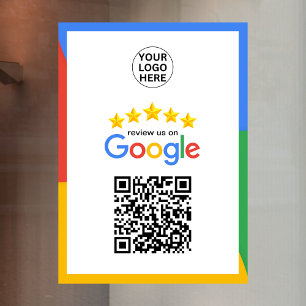Google Business Review 5 Star Qr Code Window Cling