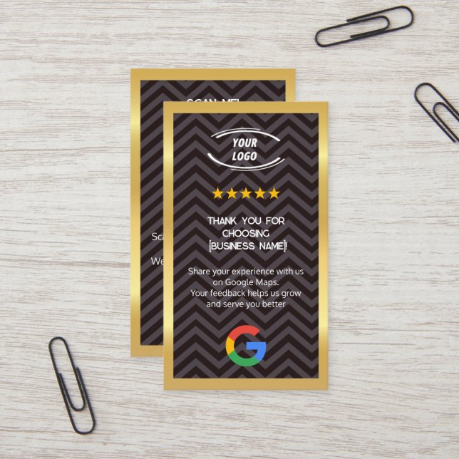 Google Business Review Encouragement Cards (Front/Back In Situ)
