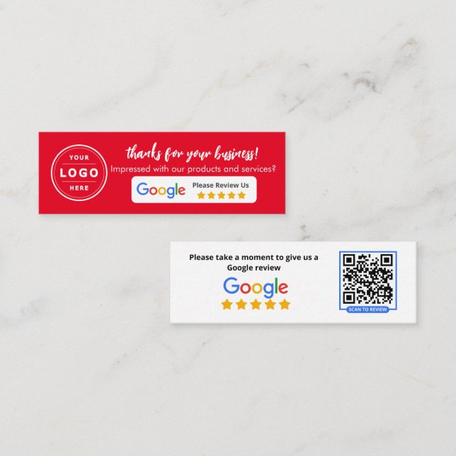 Google Busness Review  Calling Card (Front/Back)