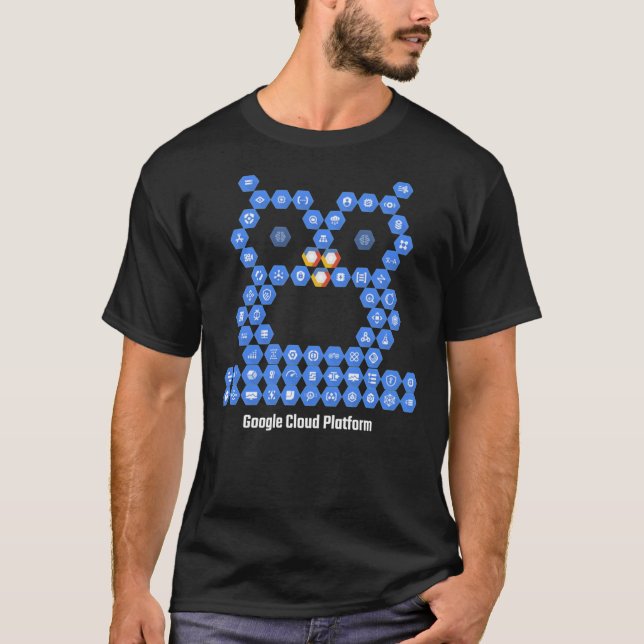 Google Cloud Platform Elements Owl - On Black   T-Shirt (Front)