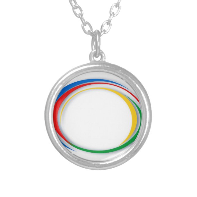 Google colors silver plated necklace (Front)