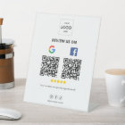 Google Facebook Review QR Code Pedestal Sign