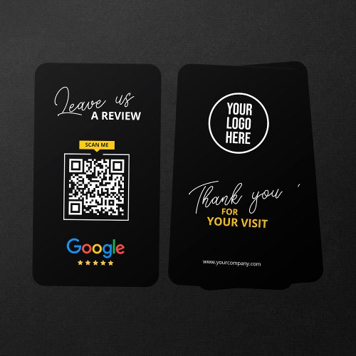 Google Leave us Review QR Code Business Thank you Business Card