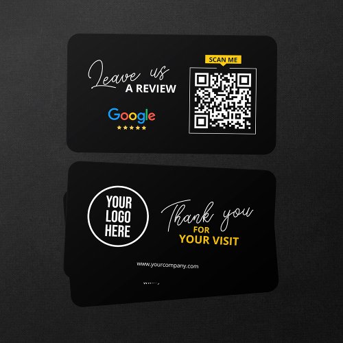 Google Leave us Review QR Code Business Thank you Business Card