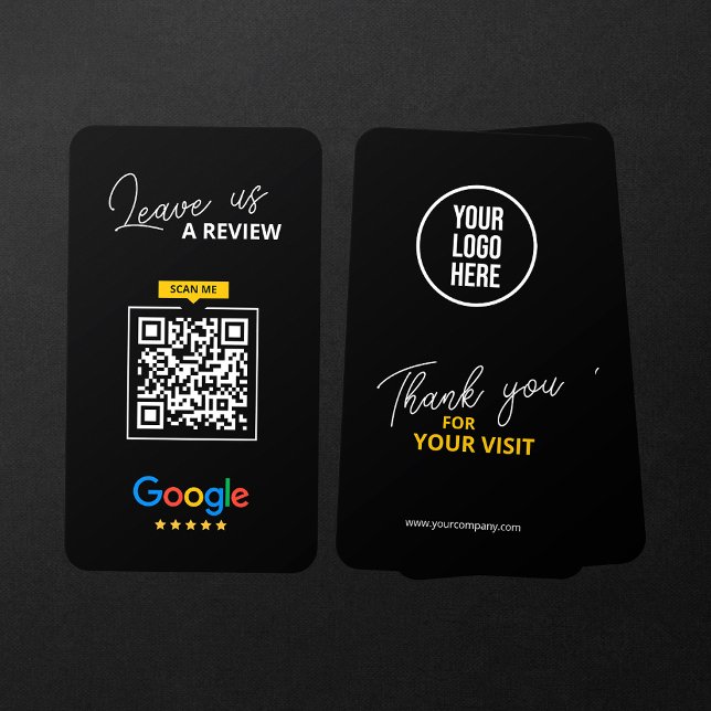 Google Leave us Review QR Code Business Thank you Card (Creator Uploaded)