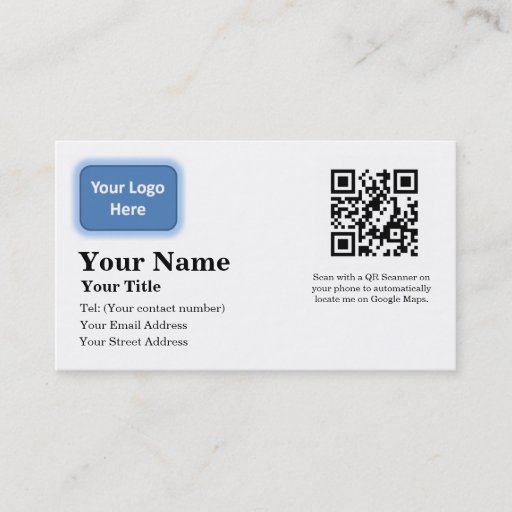 Customizable Google Maps Locator Business Card
