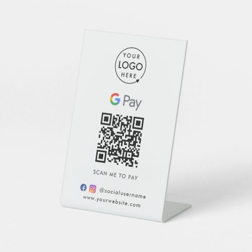 Google Pay QR Code  Contactless Payment Business Pedestal Sign