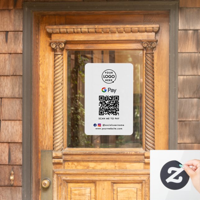 Google Pay QR Code Contactless Payment Business Window Cling
