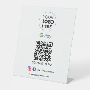 Google Pay QR Code Payment Scan to Pay Business Pedestal Sign