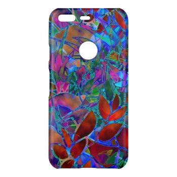 Google Pixel Case Floral Abstract Stained Glass by Medusa81 at Zazzle