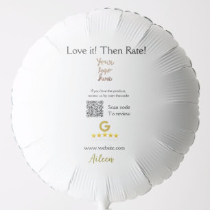 Google rate us review order purchase business QR Balloon