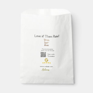 Google rate us review order purchase business QR Favor Bag