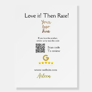 Google rate us review order purchase business QR Foam Board