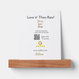 Google rate us review order purchase business QR Picture Ledge