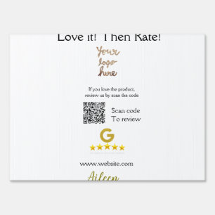 Google rate us review order purchase business QR Sign