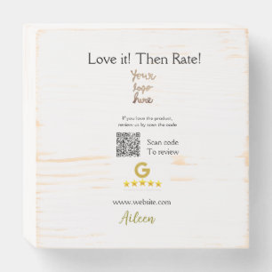 Google rate us review order purchase business QR Wooden Box Sign