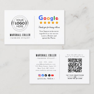 Google Restaurant Logo QR Code Business Card