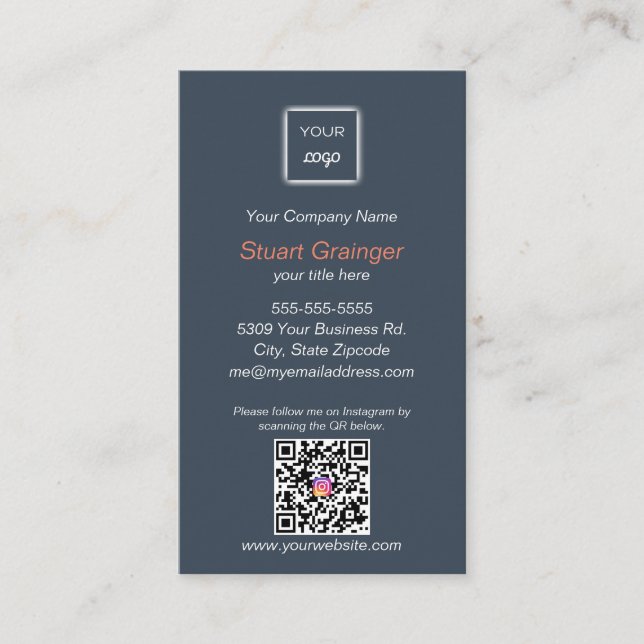 Google Review - Business Card - Instagram QR Link (Front)