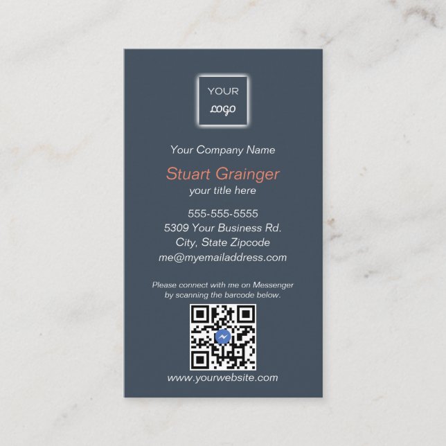 Google Review - Business Card - Messenger QR Link (Front)