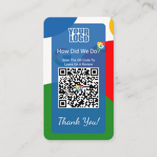 Google Review Business Card With Facebook Link