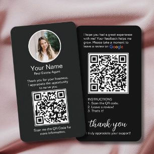 Google Review Business Card with Photo and QR Code