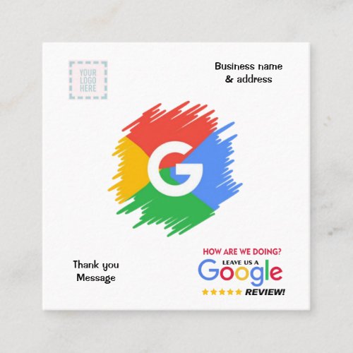 Google Review  Business Card with QR Code Linked