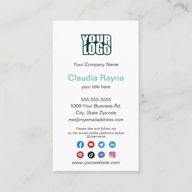 Google Review - Business Card with Social Media (Front)