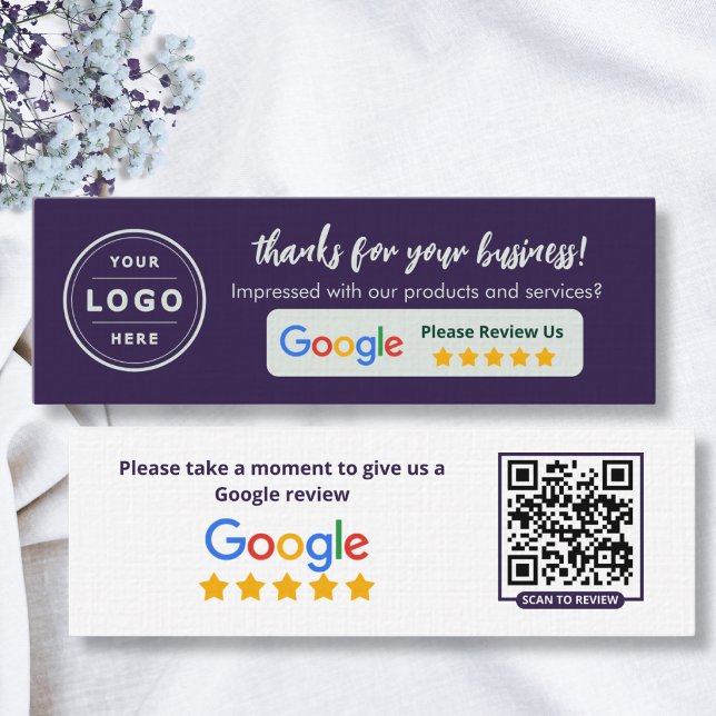Google Review Business Cards Deep Plum (Business feedback review business cards)