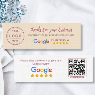 Google Review Business Cards Rose Gold & Champagne