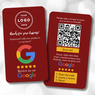 Google Review Business Cards with Logo and QR Code