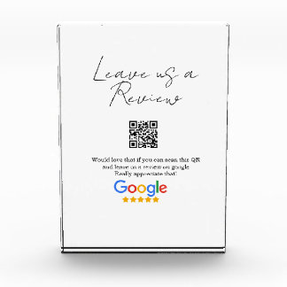 Google review business logo Scan QR review Acrylic Award
