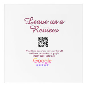 Google review business logo Scan QR review Acrylic Print