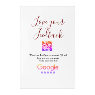 Google review business logo Scan QR review Acrylic Print