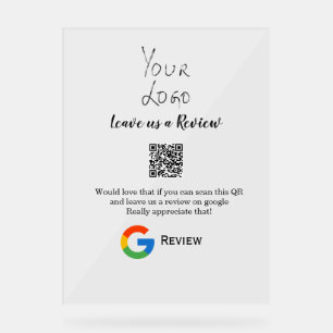 Google review business logo Scan QR review Acrylic Sign