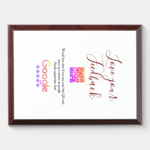 Google review business logo Scan QR review Award Plaque
