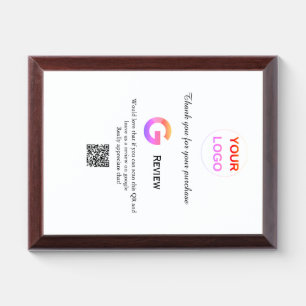 Google review business logo Scan QR review Award Plaque