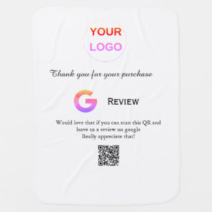 Google review business logo Scan QR review Baby Blanket