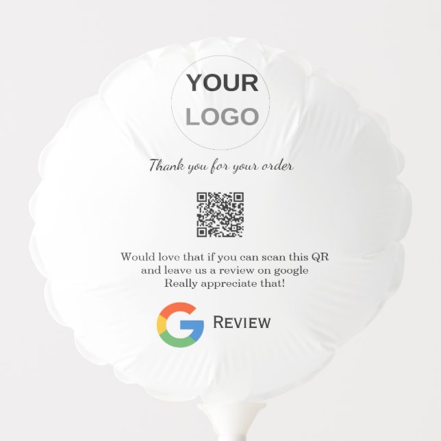 Google review business logo Scan QR review Balloon (Front)