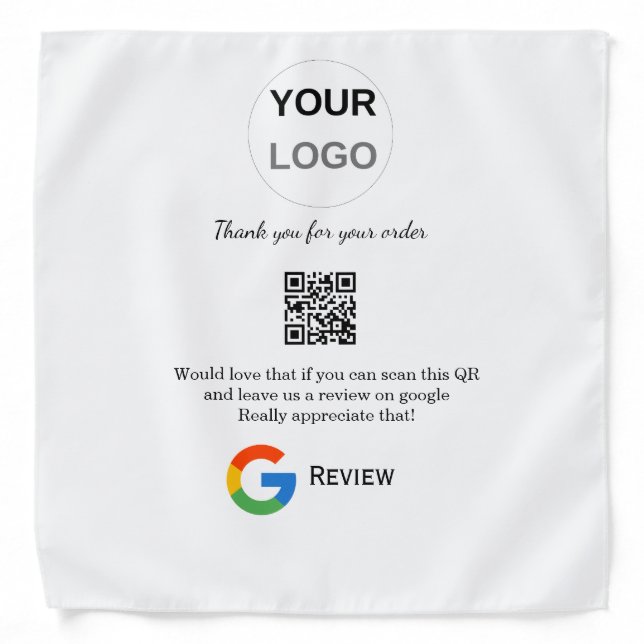 Google review business logo Scan QR review Bandana (Front)