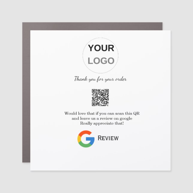 Google review business logo Scan QR review Car Magnet (Front)